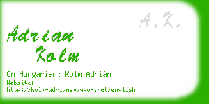adrian kolm business card